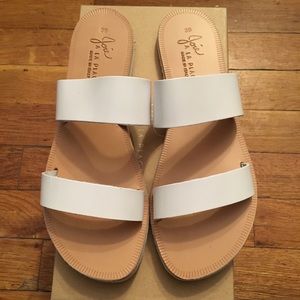 Joie White Patent Leather Sandals